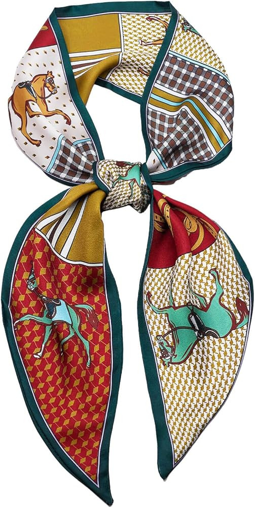 Silk Like Scarf for Women Neck Scarf Belt Satin Scarf for Hair Tie Fashion Purse Scarf for Handba... | Amazon (US)