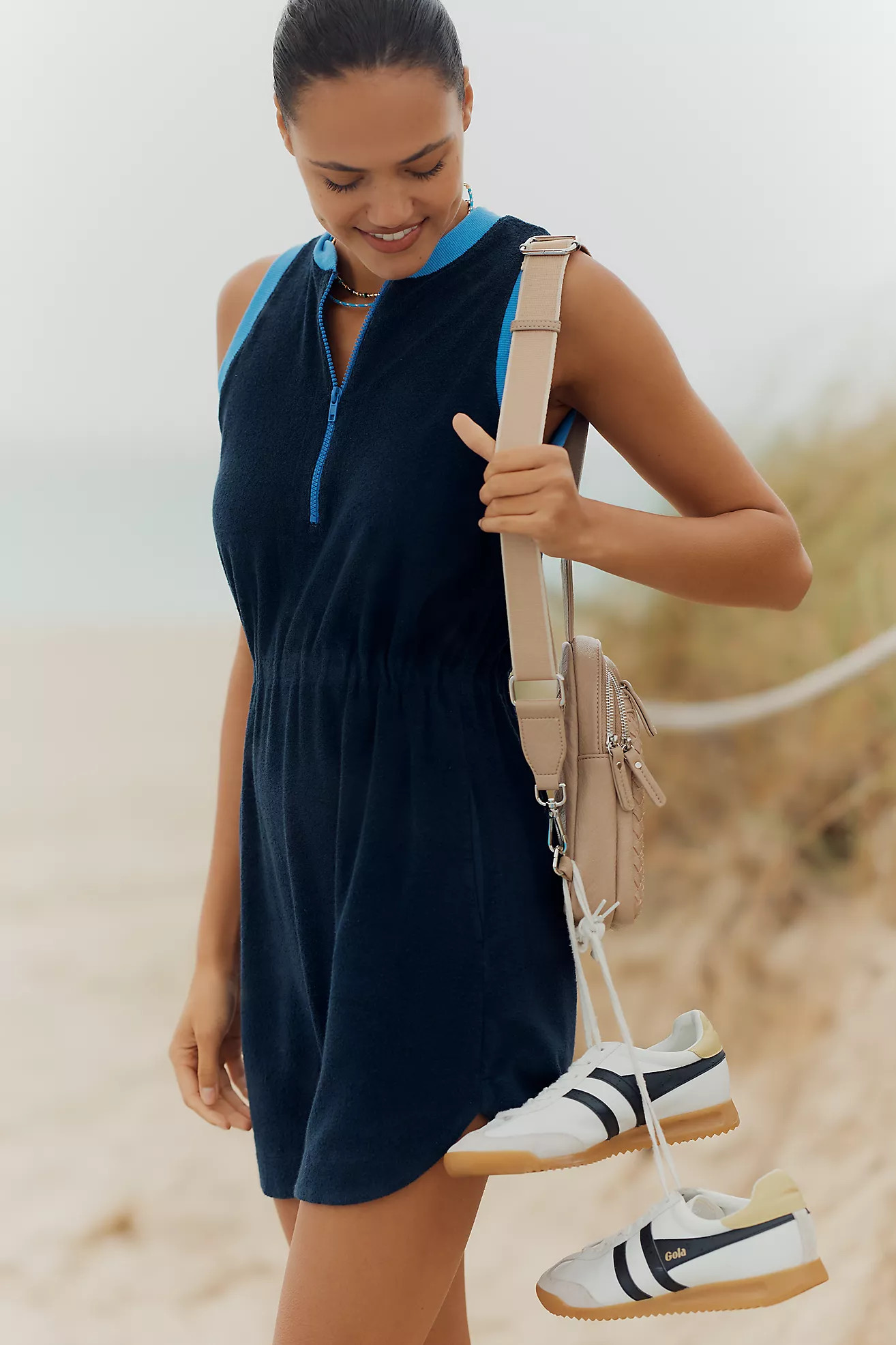 Sundry Half-Zip Terry Mini Dress | Anthropologie (US)