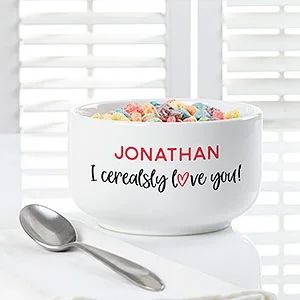 I Cerealsly Love You Personalized 14 oz. Romantic Cereal Bowl | Personalization Mall