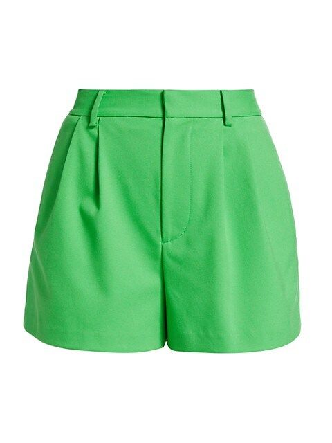 Alice + Olivia Conry Pleated Crepe Shorts | Saks Fifth Avenue