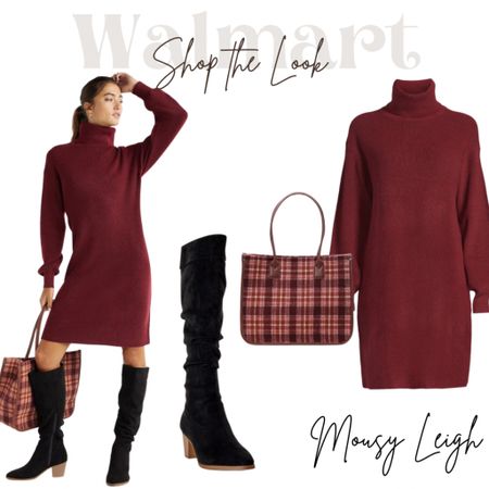 Great Fall and winter look from Walmart

Walmart fashion, turtle neck, sweater dress, burgundy, maroon, tall suede boots, black, brown, plaid tote purse, ootd, outfit idea, shop the look, work wear, office, teacher outfit

#LTKworkwear #LTKfindsunder50 #LTKover40