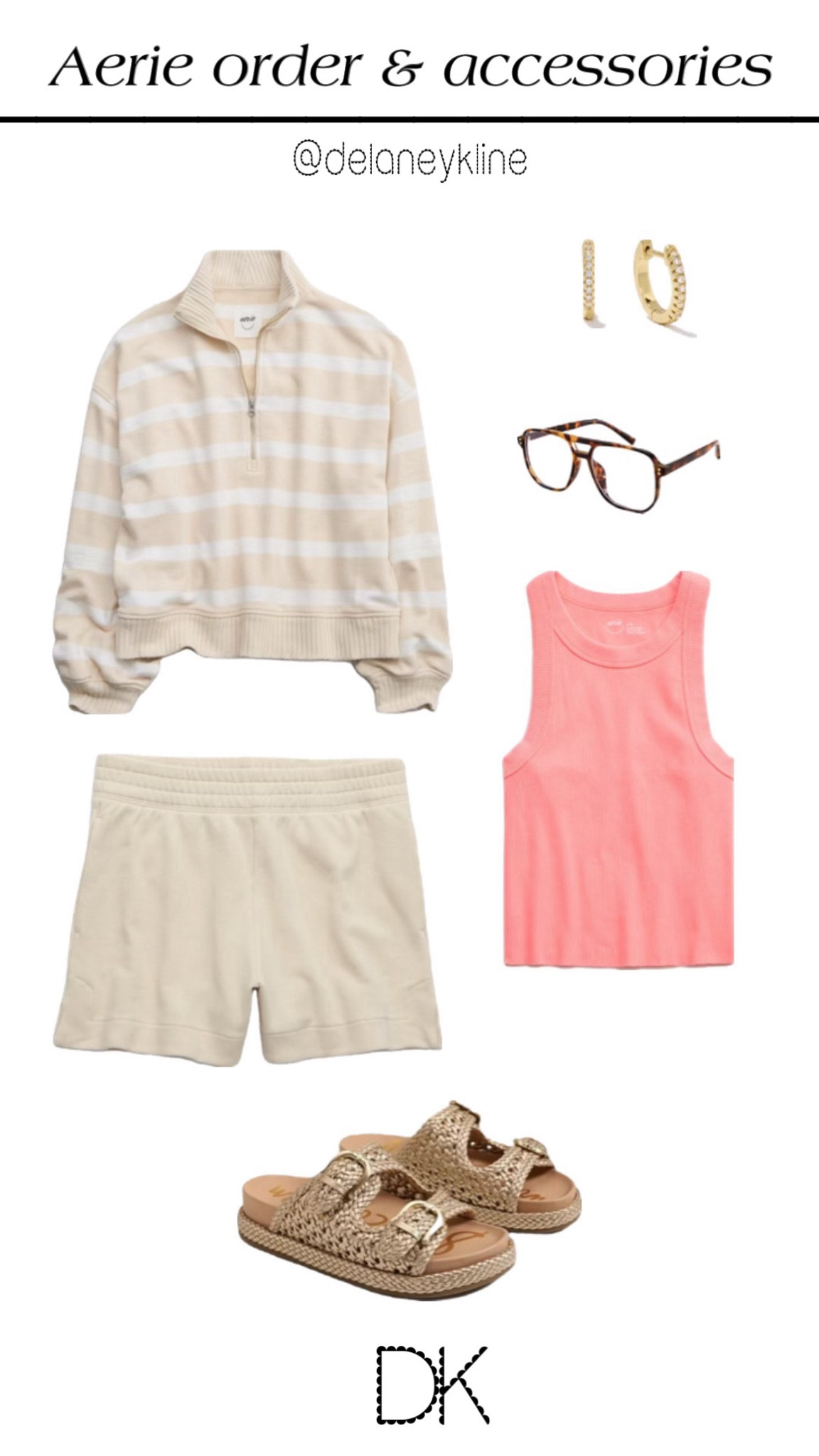 recent aerie purchase from their 25% off sale + how i would accessorize 🤍🍑 glasses are feisedy brand from amazon!