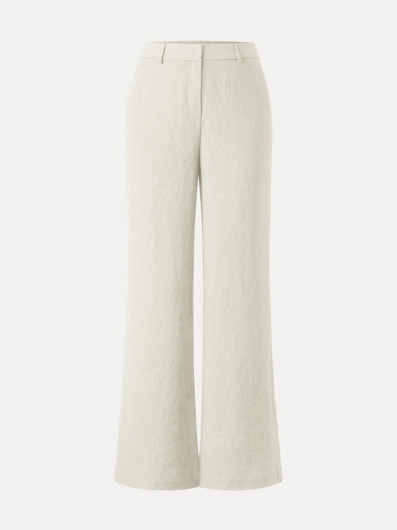 European Linen Mid Rise Flared Pant with Pockets | OGLmove