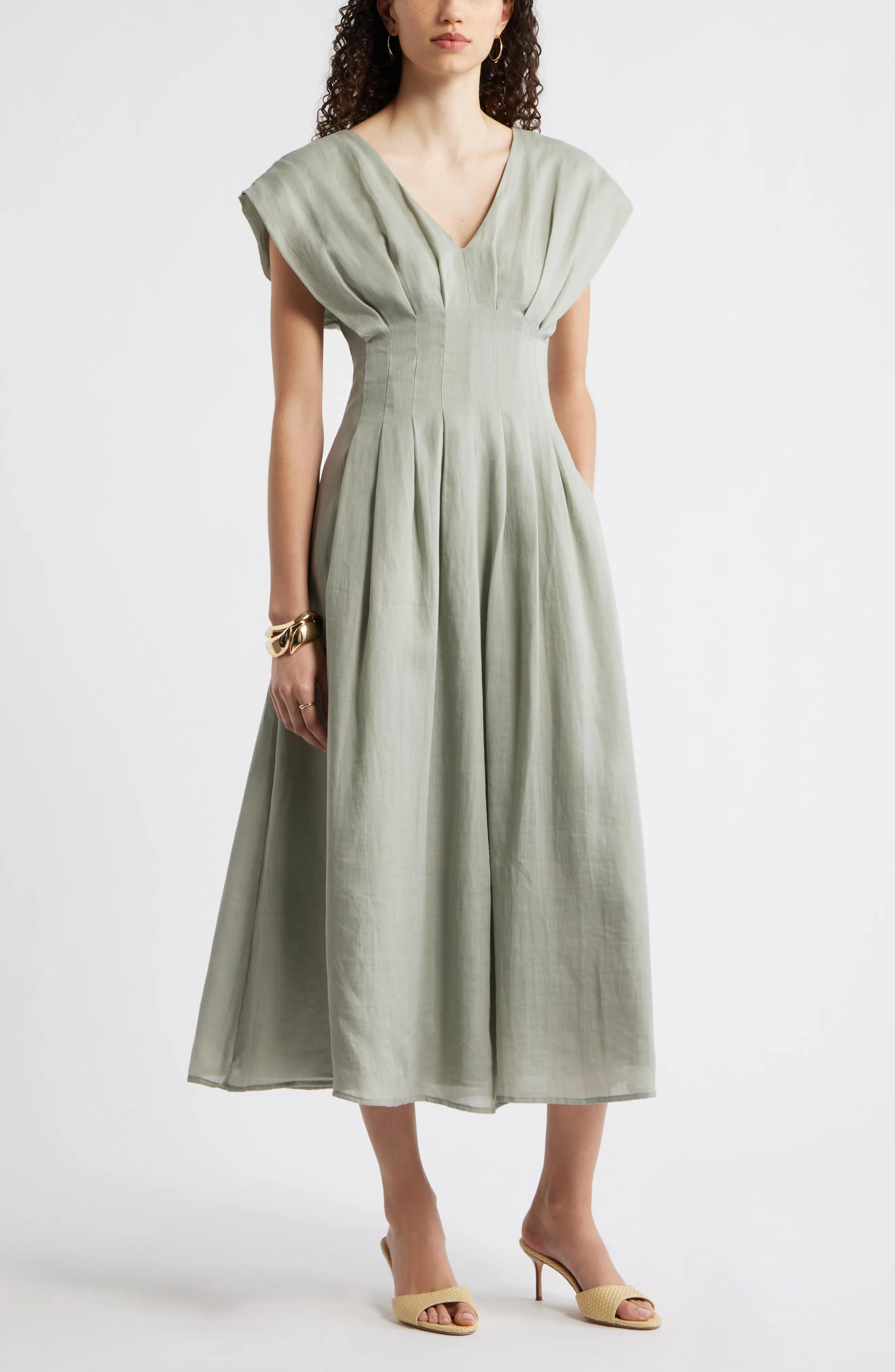 Pleat Waist A-Line Dress (Women) | Nordstrom | Nordstrom