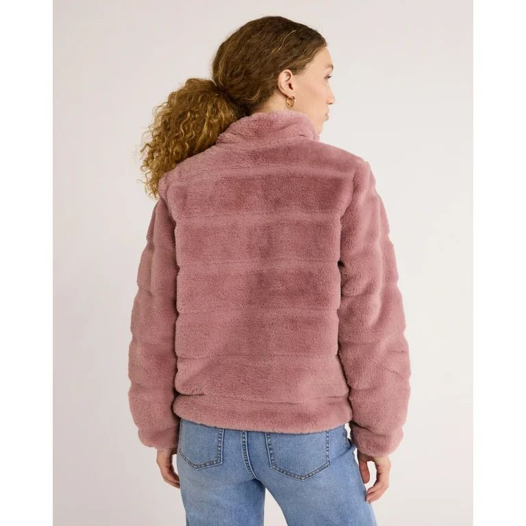 Time and Tru Women's and Women's Plus Faux Fur Channel Jacket, Sizes XS-3X | Walmart (US)