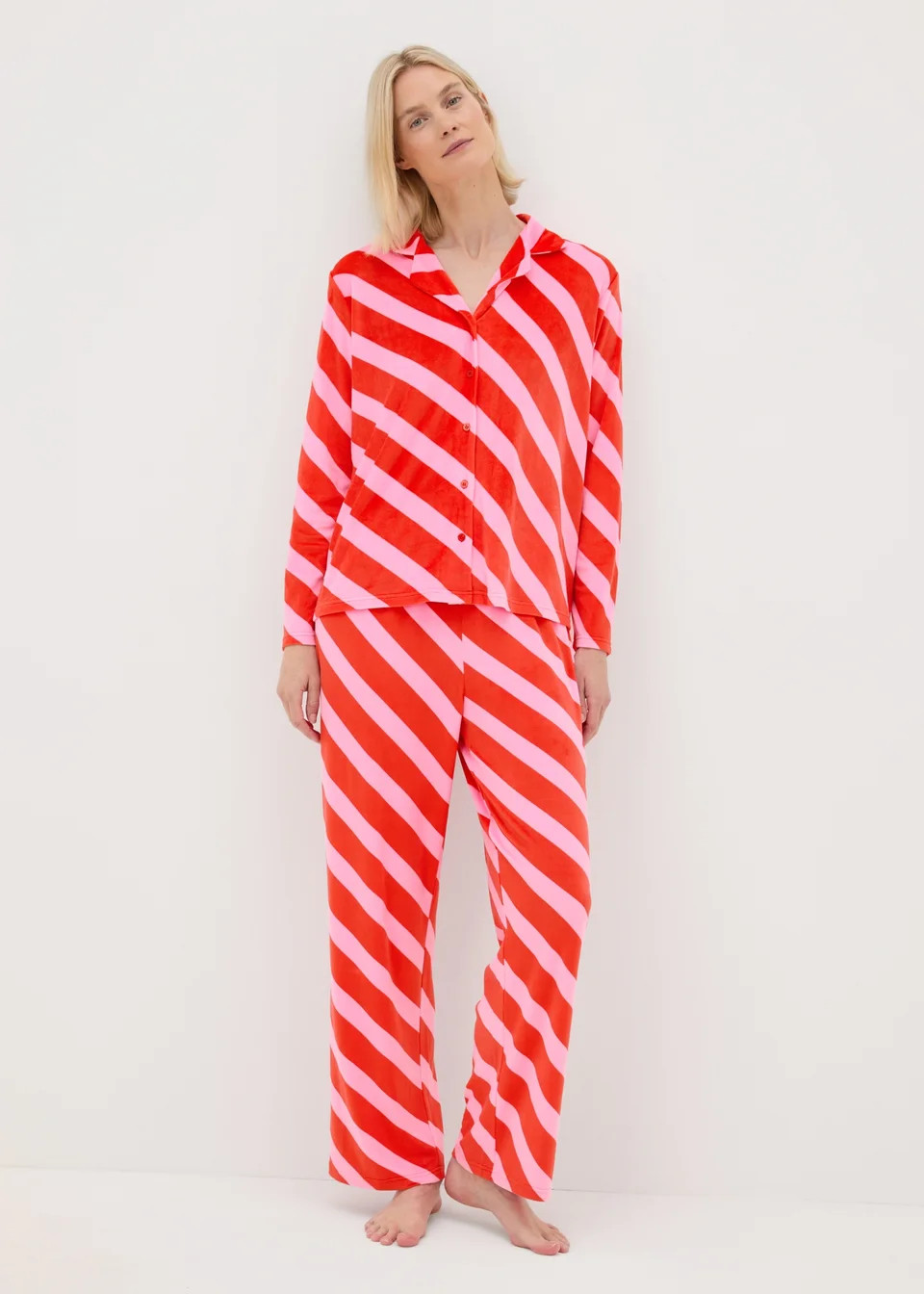 Red Candy Stripe Pyjama Set | Matalan (UK)