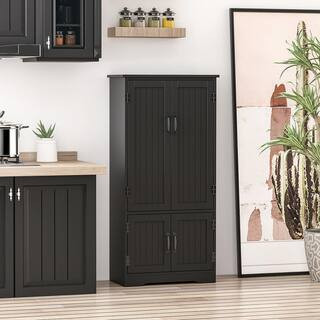 48.5 in. Kitchen Pantry, Storage Cabinet, Cupboard Organizer, Black | The Home Depot