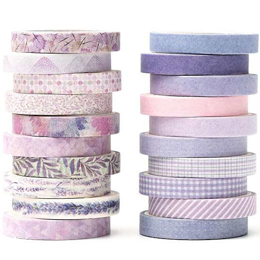 YUBX Vintage Washi Tape Set 20 Rolls Skinny Retro Decorative Antique Patterns Masking Tapes for A... | Amazon (US)