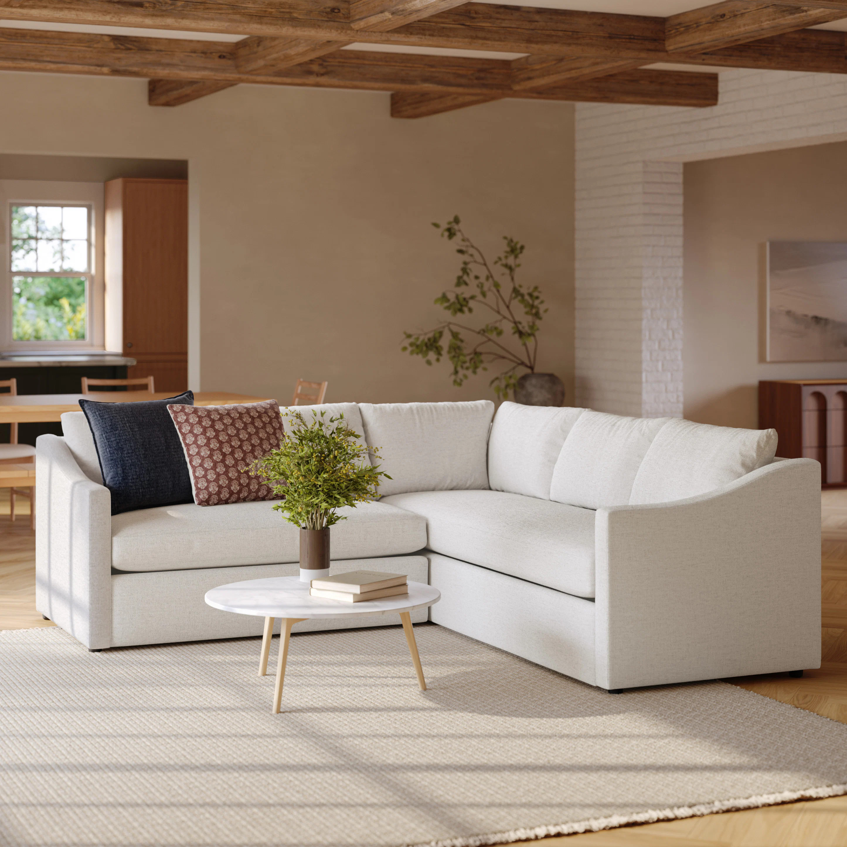 Landry 91" Corner Sectional - Napa White | Article