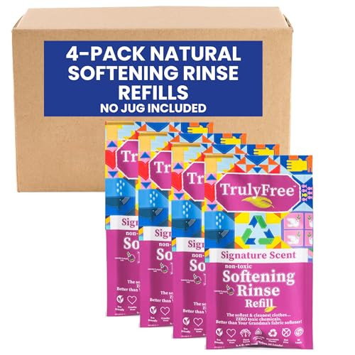 Truly Free Signature Scent Softening Rinse, Natural Fabric Softener - Plant-Based, Non-Toxic, Safe for Babies & Kids, 200 Loads (w/o Jug) | Amazon (US)