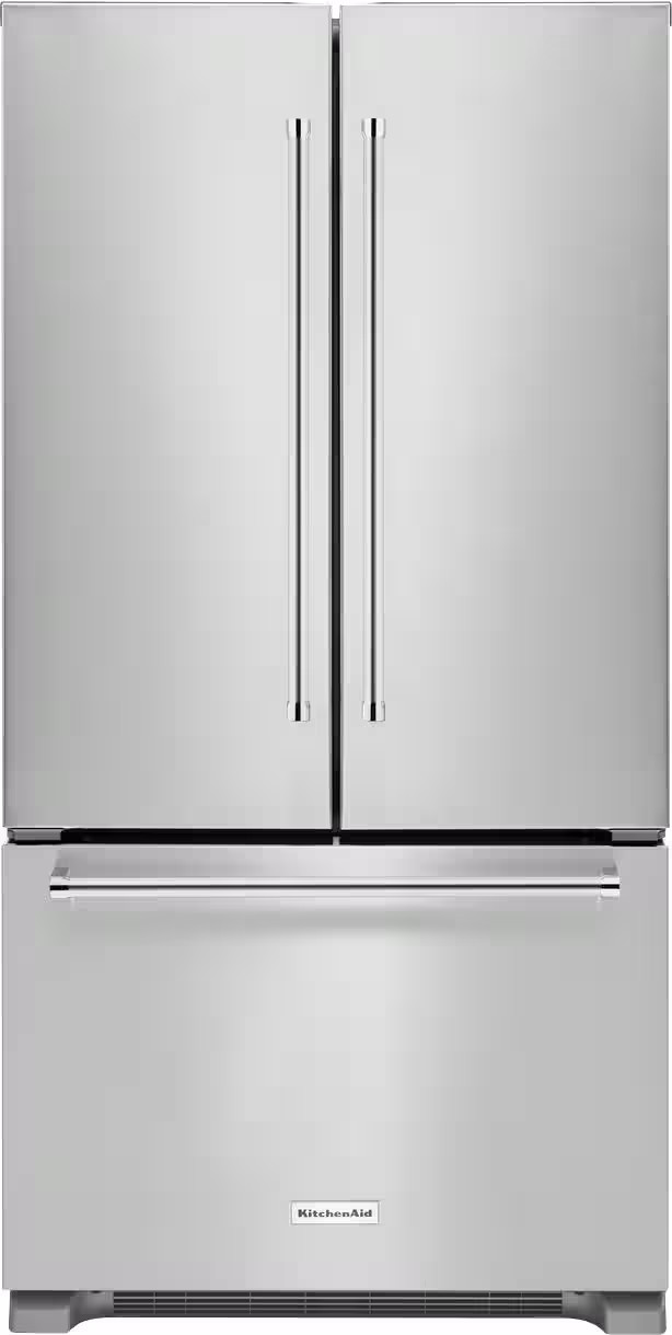 KitchenAid 21.9 Cu. Ft. French Door Counter-Depth Refrigerator Stainless steel KRFC302ESS - Best ... | Best Buy U.S.