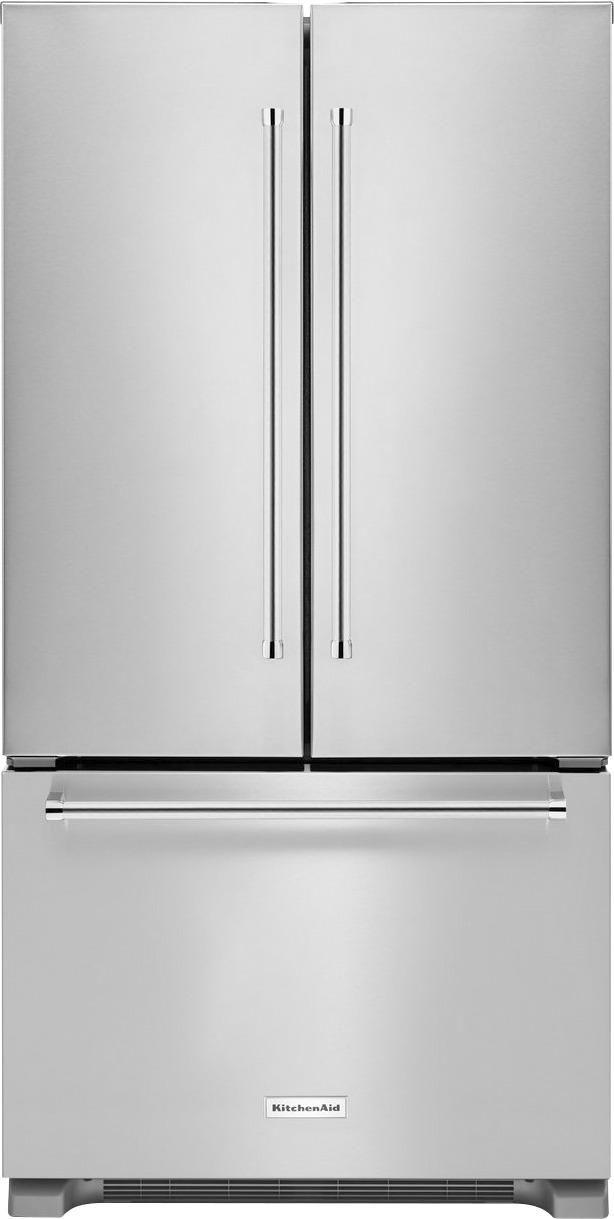 KitchenAid 21.9 Cu. Ft. French Door Counter-Depth Refrigerator Stainless steel KRFC302ESS - Best ... | Best Buy U.S.