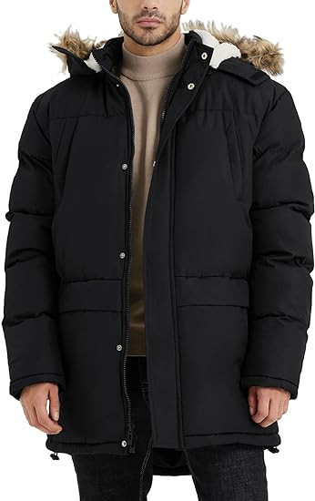 VOPOKER Men's Long Winter Warm Coats Insulated Fleece Parka Jacket Windproof Padded Puffy Coat wi... | Amazon (US)