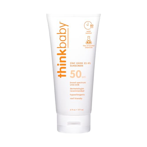 Baby Sunscreen Natural Sunblock from Thinkbaby, Safe, Water Resistant Sunscreen - SPF 50+ (6 ounce) | Amazon (US)