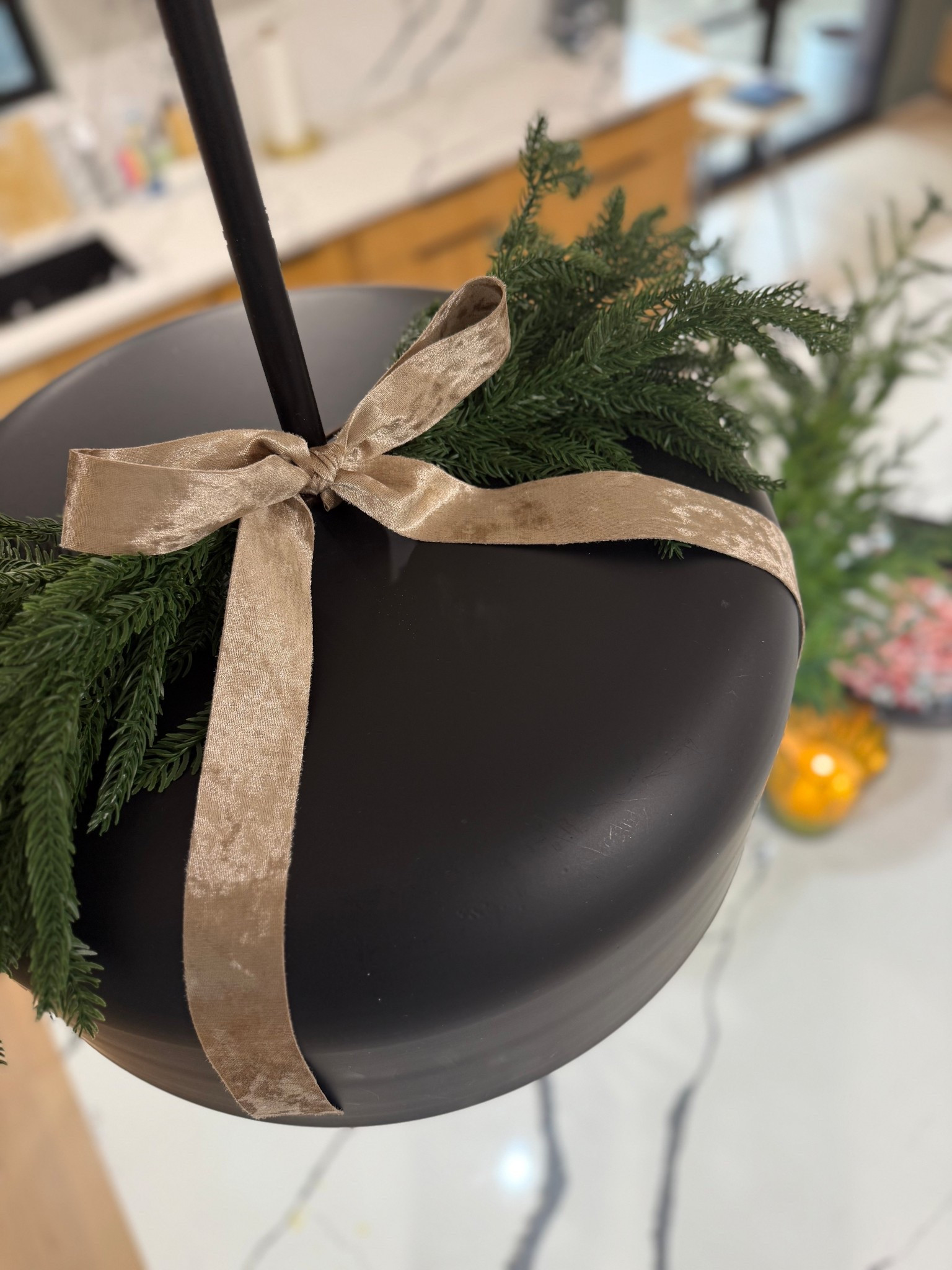 An easy, Christmas touch to add to your pendant lights! 

#LTKHoliday #LTKSeasonal #LTKHome