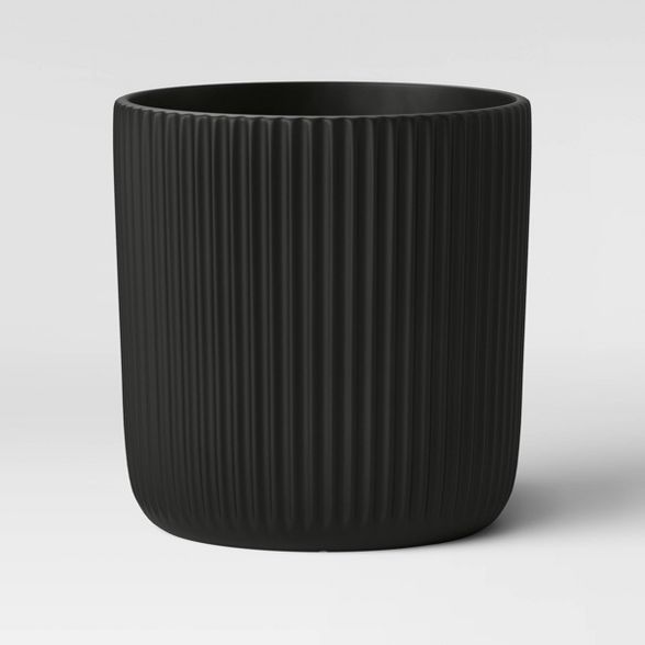 Ribbed Polypropylene Floor Planter Black - Project 62™ | Target