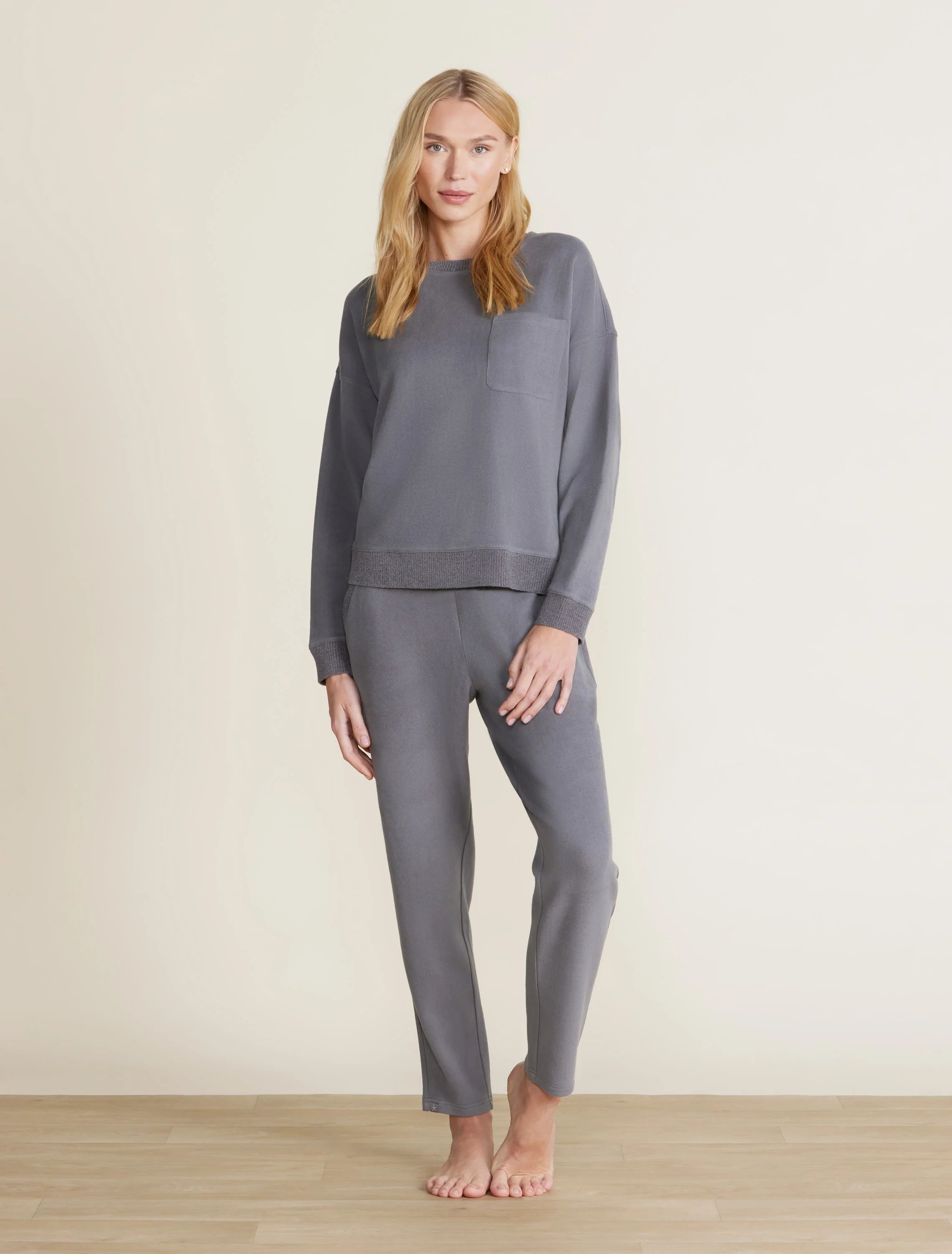 Malibu Collection® Brushed Fleece Sweater Mix Pullover | Barefoot Dreams
