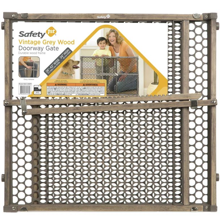 Safety 1ˢᵗ Vintage Grey Wood Doorway Security Gate, Grey | Walmart (US)