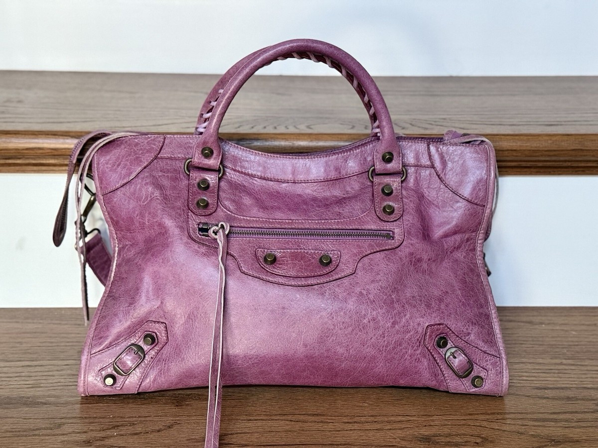 RARE Vintage Balenciaga 2004 B tag Chèvre Leather Lilac City Bag Near Mint | eBay US