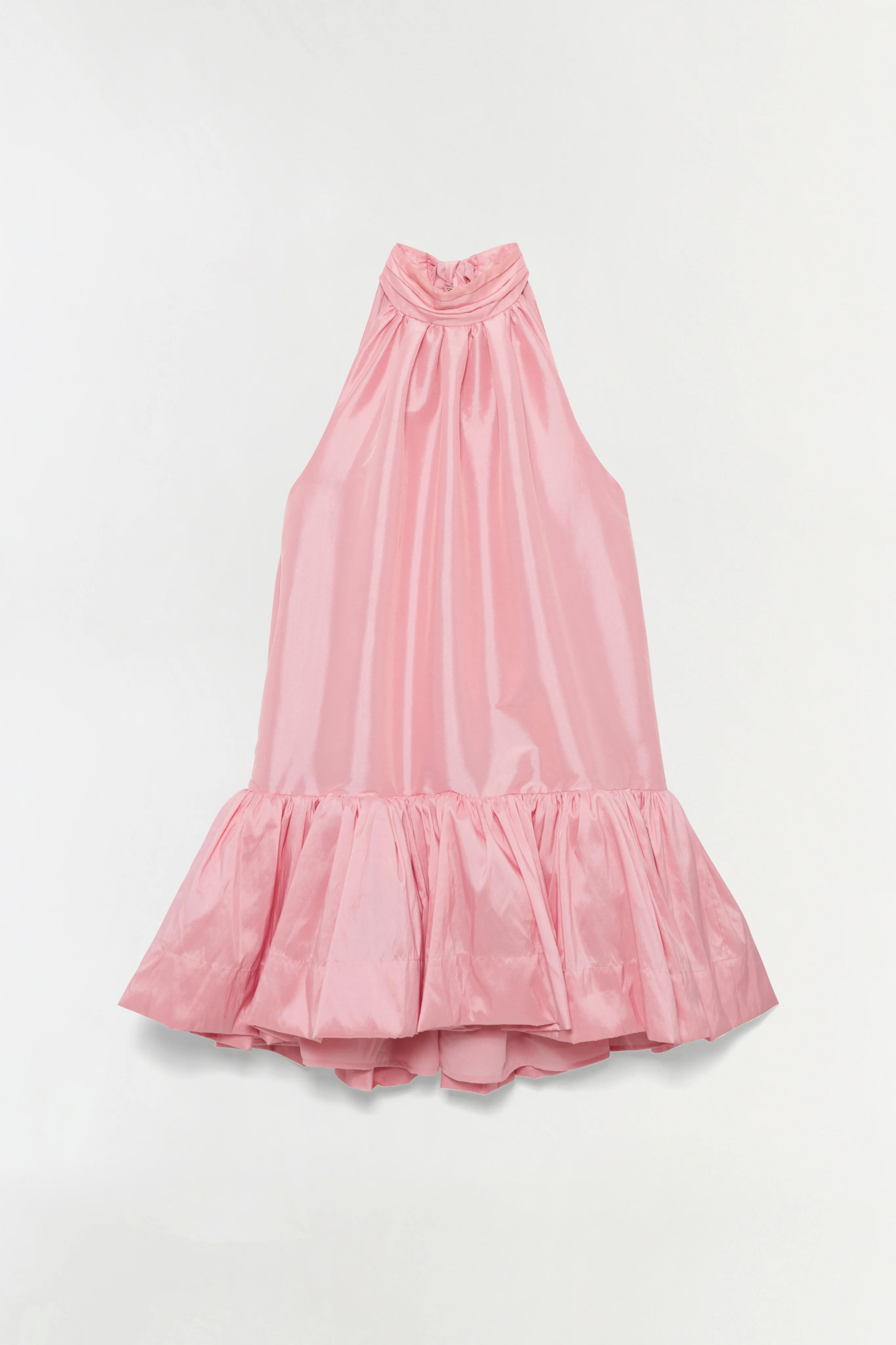 SIMKHAI Women's Ruffled Hope Taffeta Bow Tie Mini Dress in Dusty Rose, Size Small | Simkhai