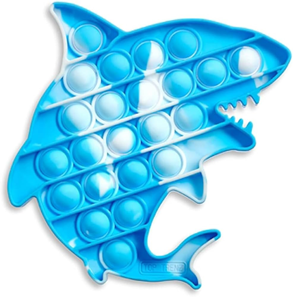Top Trenz OMG Pop Fidgety Bubble Fidget Toy Stress Relief Anxiety Boredom 5" (Shark - Tie Dye) | Amazon (US)