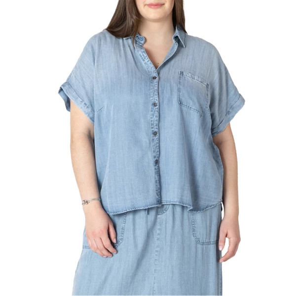 Women's Dex Clothing Chambray Button Up Shirt XLarge Blue | Scheels