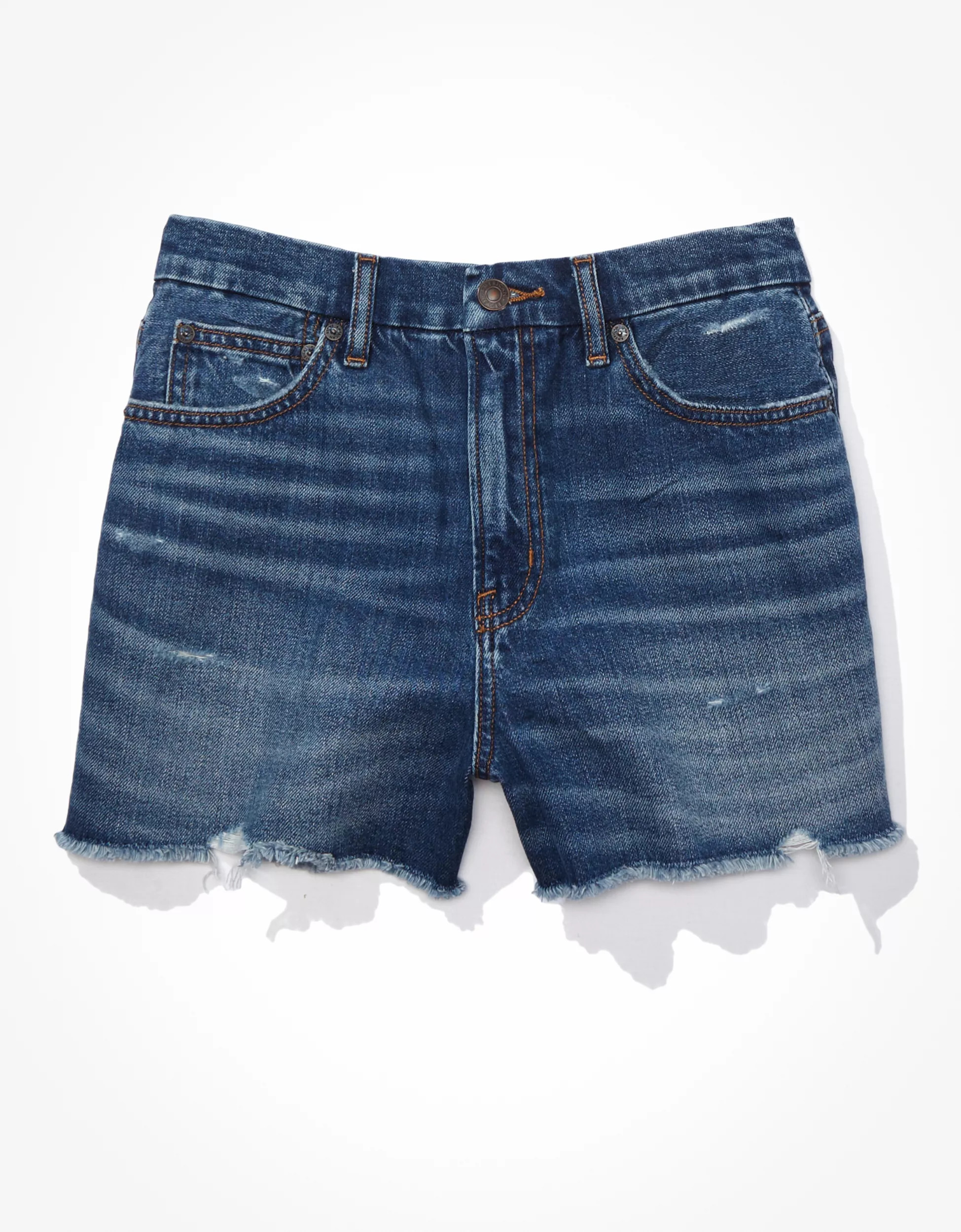 AE Strigid Denim Curvy Highest Waist '90s Boyfriend Short | American Eagle Outfitters (US & CA)