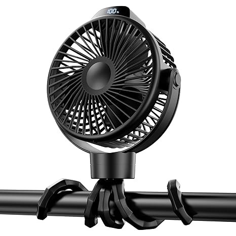 Koonie Portable Stroller Fan for Baby, Rechargeable Battery Operated, 3 Speeds, 360° Rotation, 2... | Amazon (US)