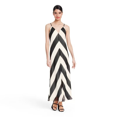 Chevron Sleeveless Slip Dress - Christopher John Rogers for Target Black/White | Target