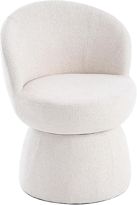 YOUNUOKE Swivel Boucle Dining Chair, 1PCS Armless Modern Comfy Upholstered Barrel Accent Chair fo... | Amazon (US)