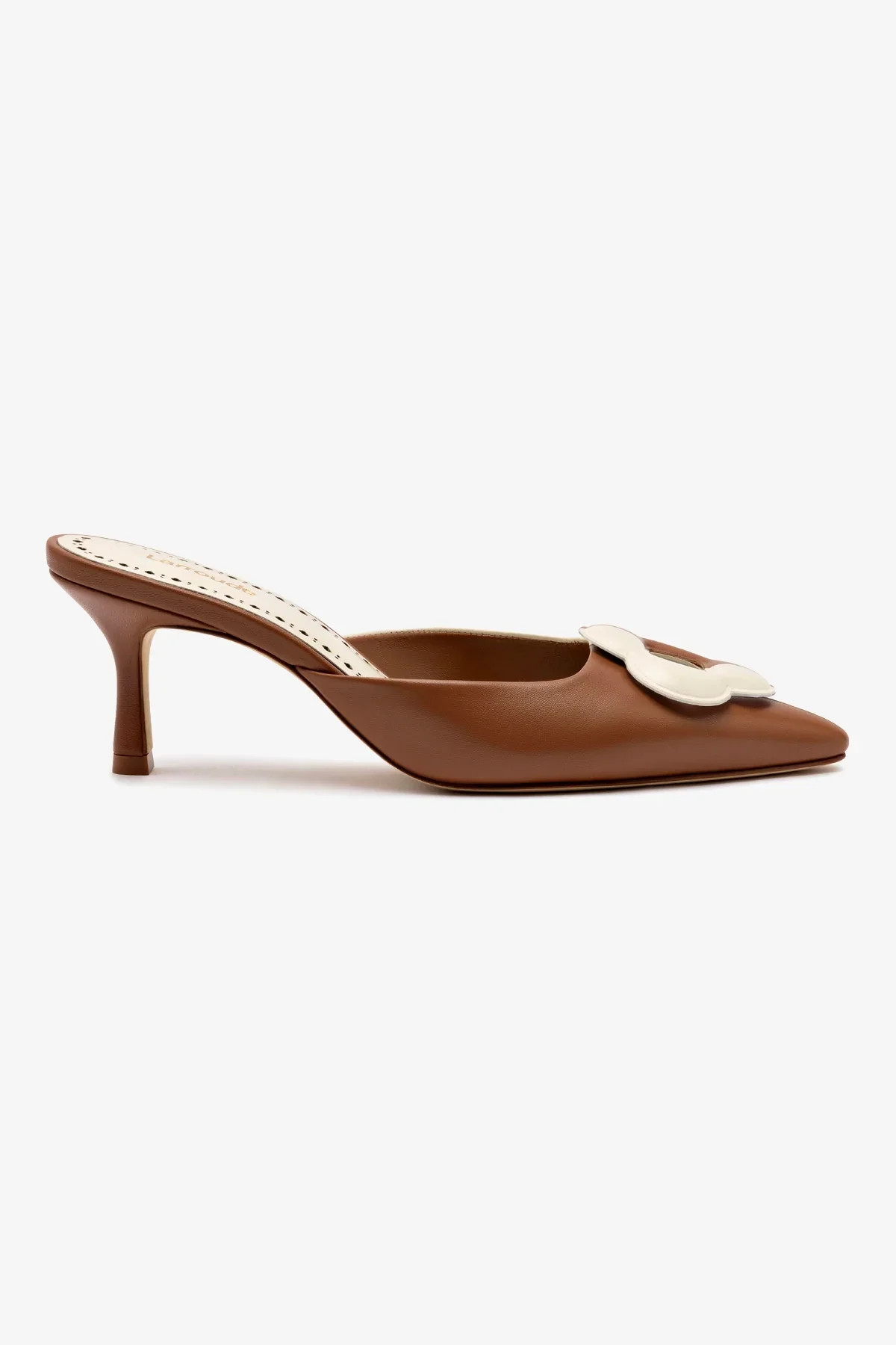 Flora Pump In Caramel and Ivory Leather | Larroude