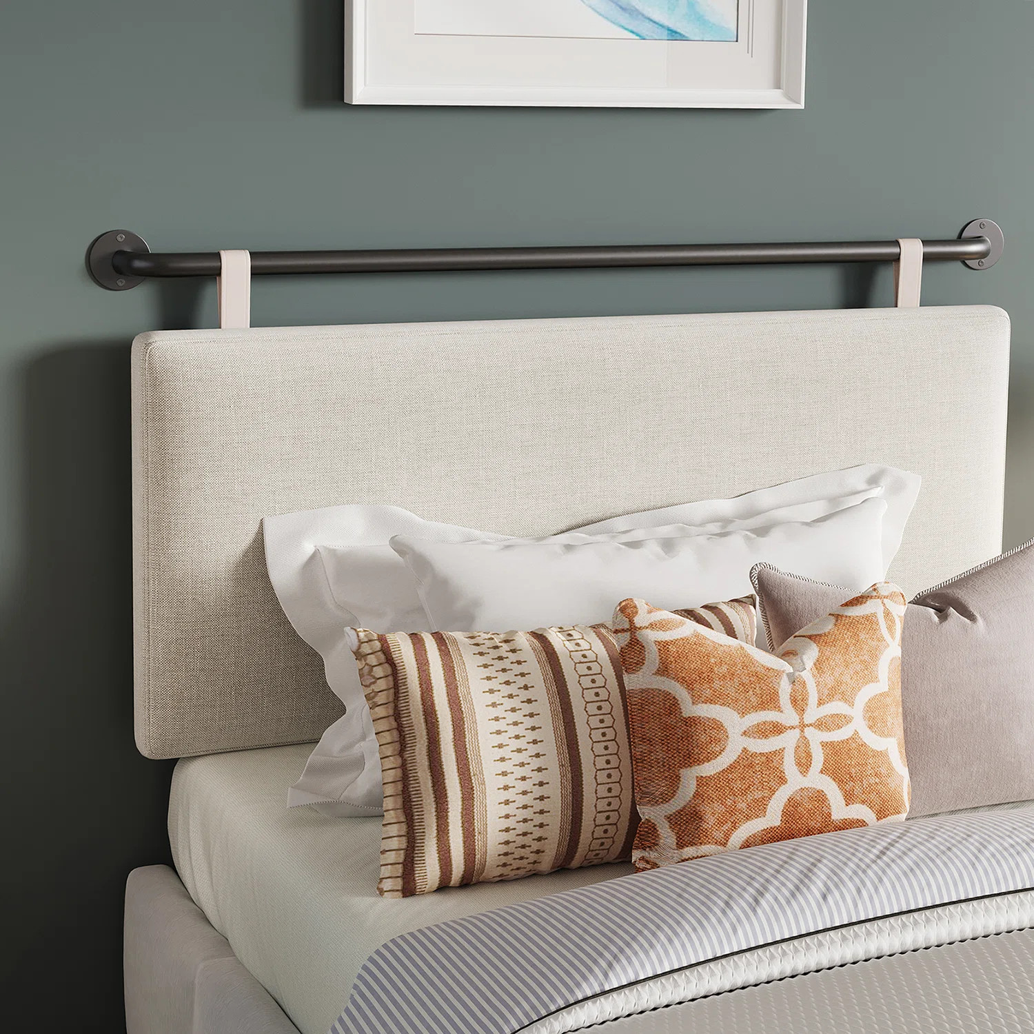 Upholstered King 100% Linen Panel Headboard | Wayfair North America