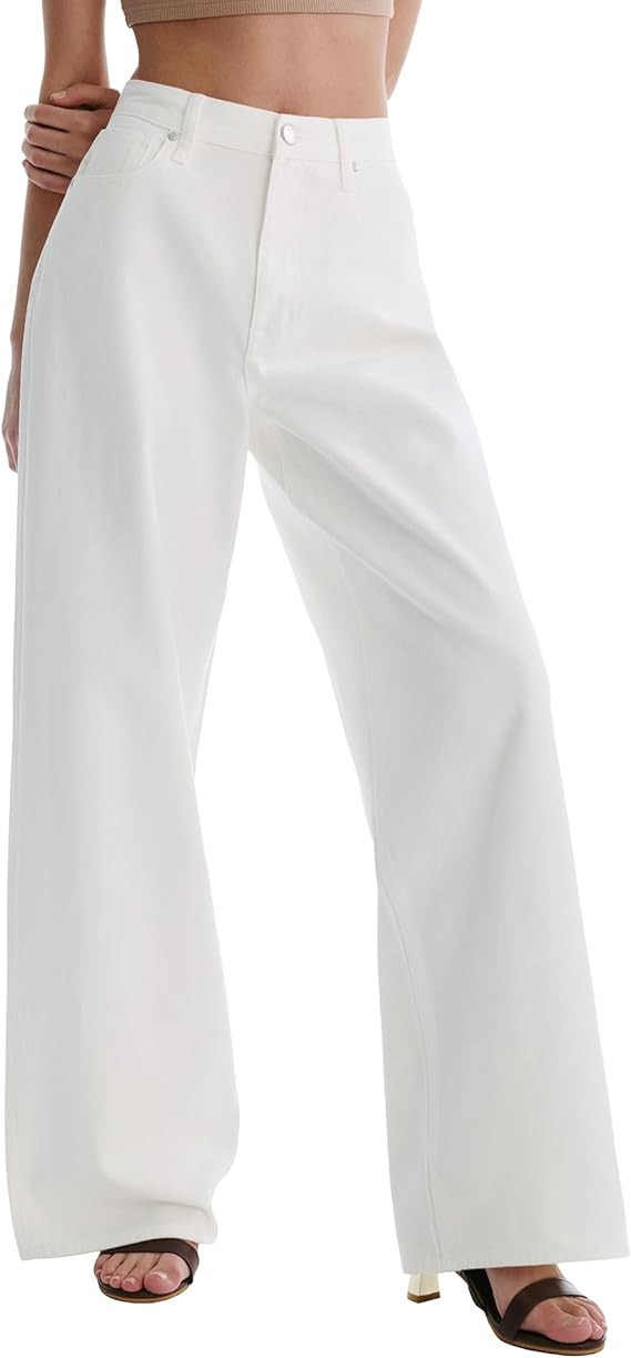 Women's Adjustable Wasit Wide Leg Jeans Baggy High Waisted Jeans Y2K Casual Trendy Denim Pants | Amazon (US)