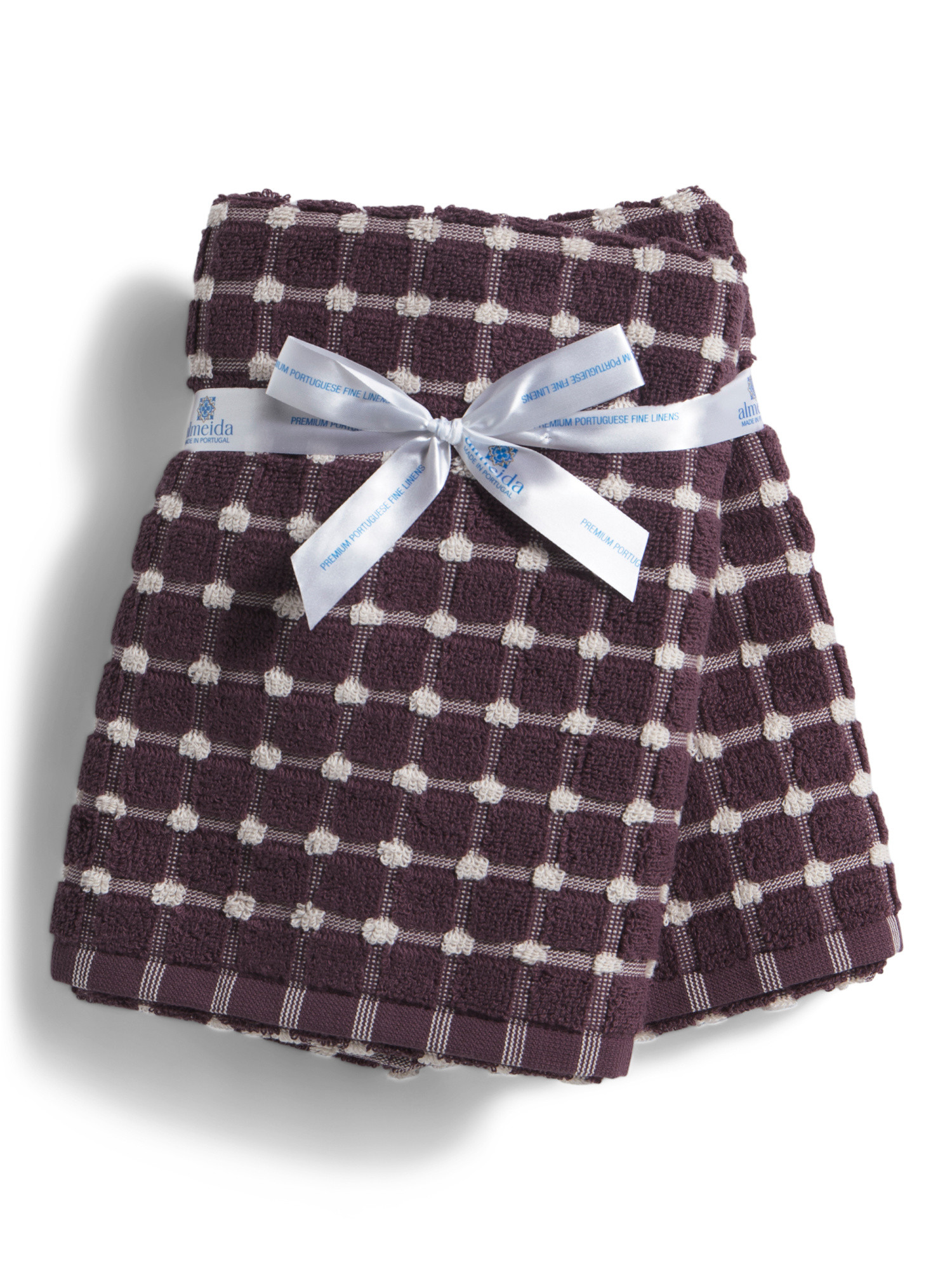 Made In Portugal Set Of 2 Grid Hand Towels | TJ Maxx