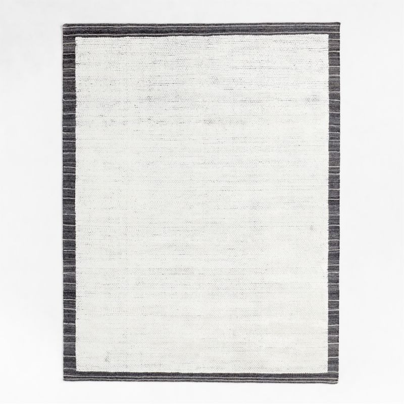 Valence Wool Border Ivory and Grey Area Rug 6'x9' | Crate & Barrel | Crate & Barrel
