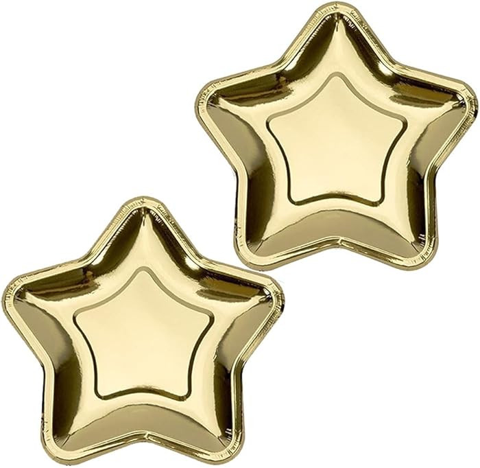 20Pcs Star Shape Disposable Paper Plates 7 Inch Paper Dessert Plates Birthday Party Cake Plate Di... | Amazon (US)