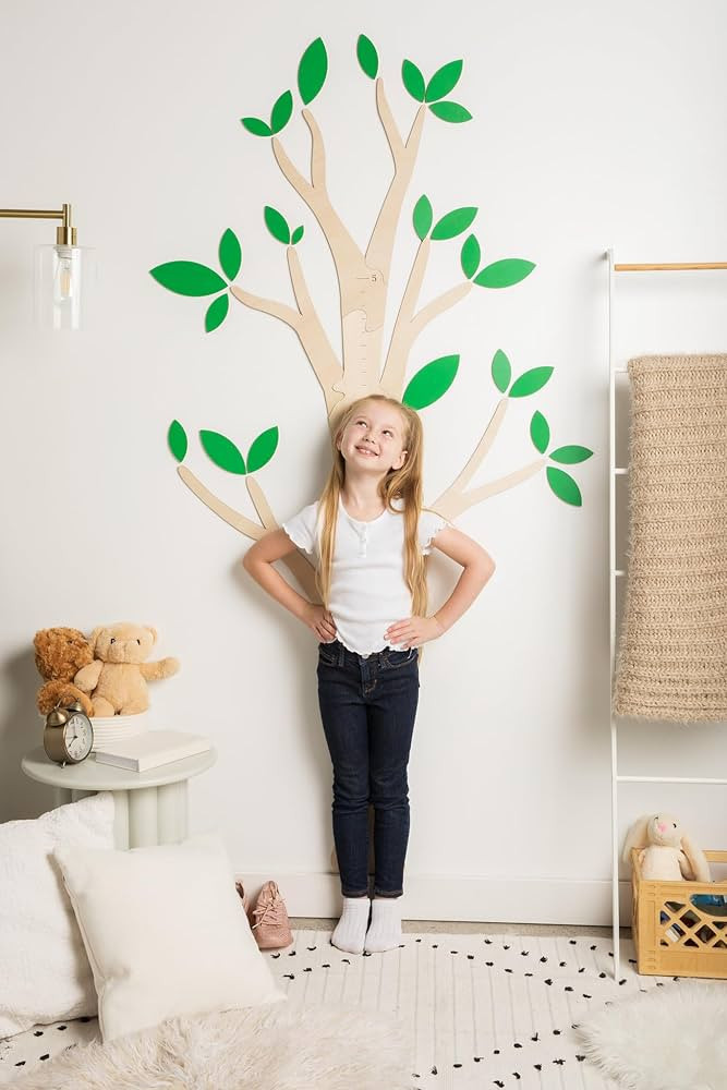 Wooden Growth Chart for Wall,Tree Design, Height Chart for Kids | Playroom Wall Decor, Toddler Ro... | Amazon (US)