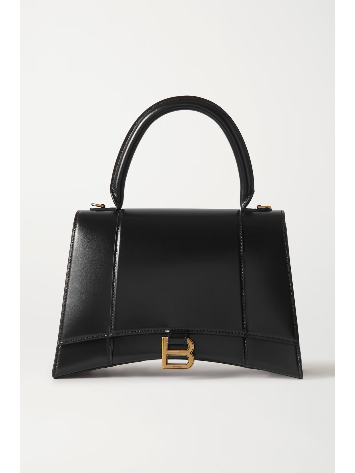 Balenciaga - Hourglass Medium Glossed-leather Tote - Black | NET-A-PORTER (US)