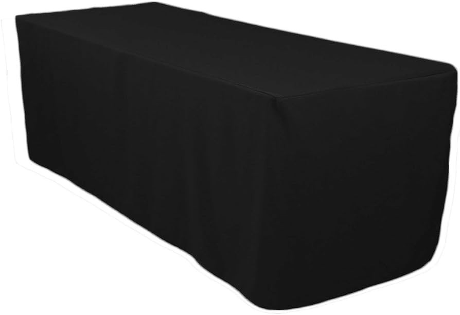 Surmente Black Fitted Tablecloths for 6 Foot Rectangle Tables, Black Table Covers for Weddings, B... | Amazon (US)