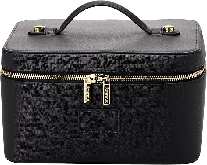 ETOILE - Vanity Case Black - Stylish Travel Makeup Bag Organizer with Dividers | Amazon (US)