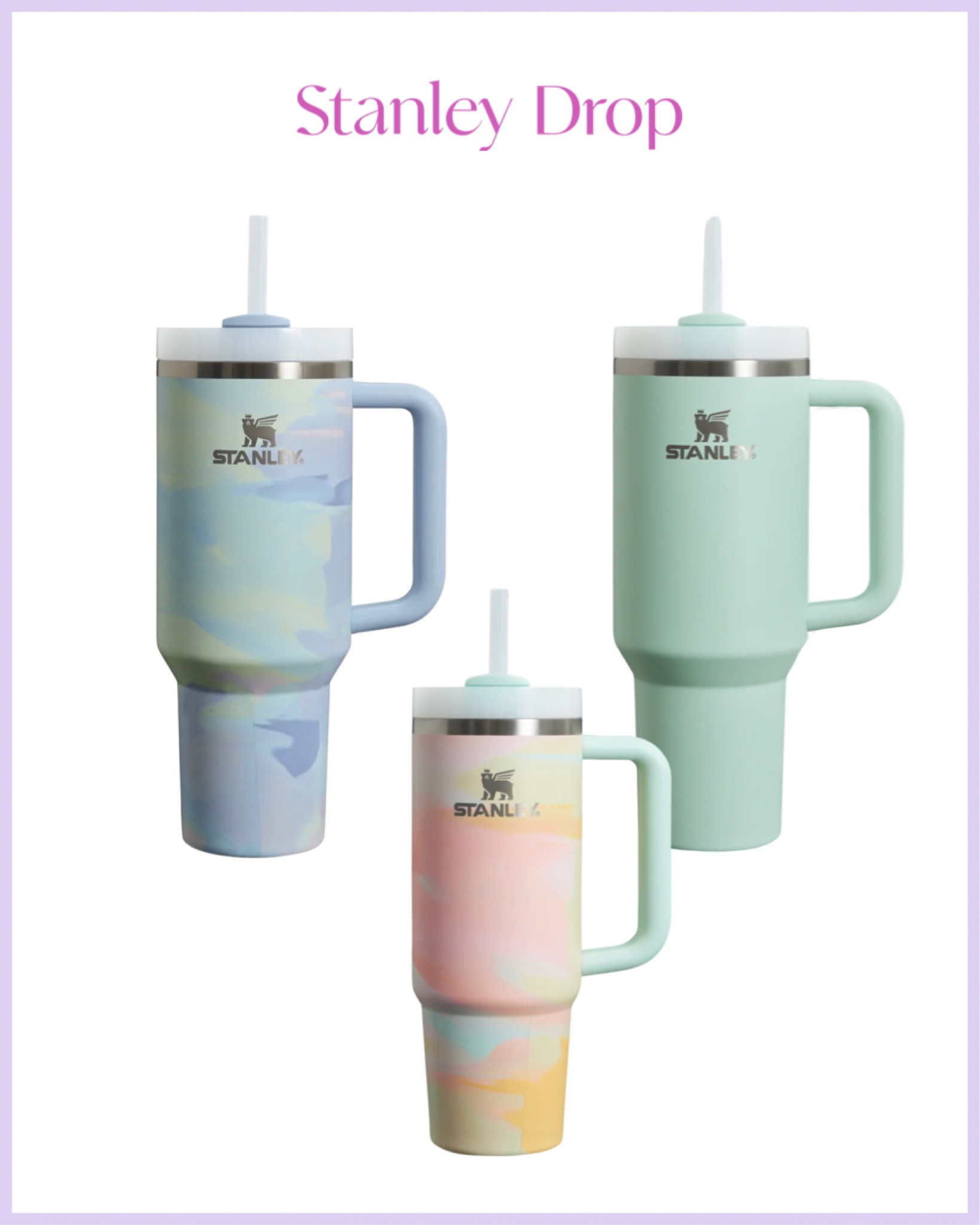 Pastel collection of Stanley Quenchers 💕 love these brushstrokes! 

#LTKSeasonal #LTKfindsunder50 #LTKfitness