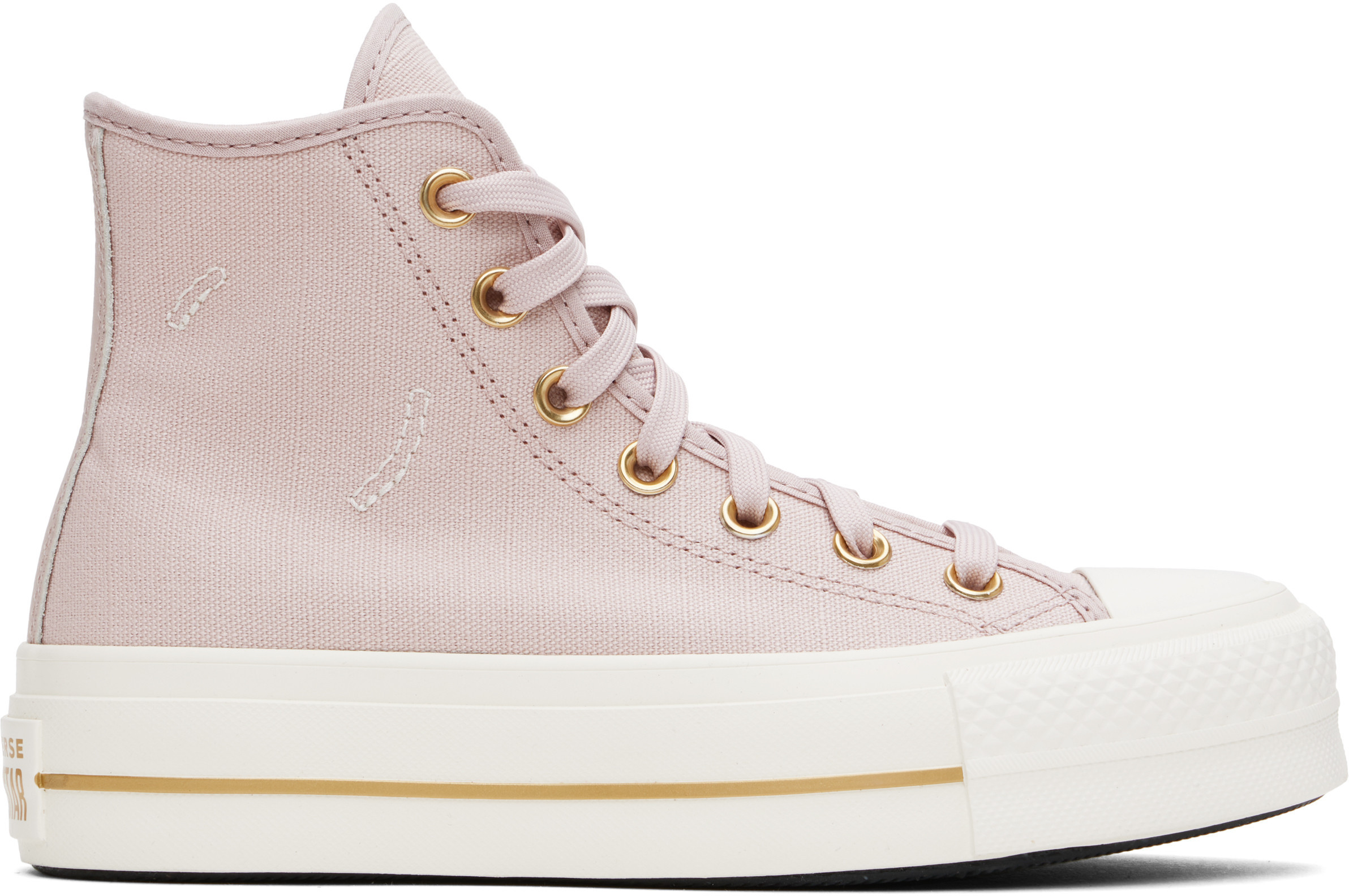 Converse Pink Chuck Taylor All Star Lift Platform Tailored Lines High Top Sneakers | SSENSE