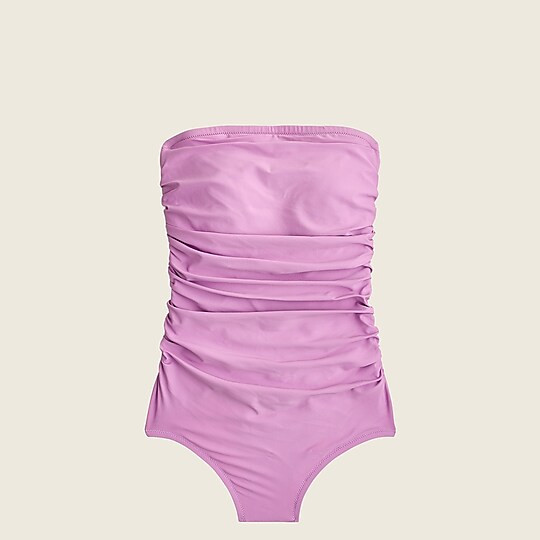 Ruched bandeau one-piece swimsuit | J. Crew US