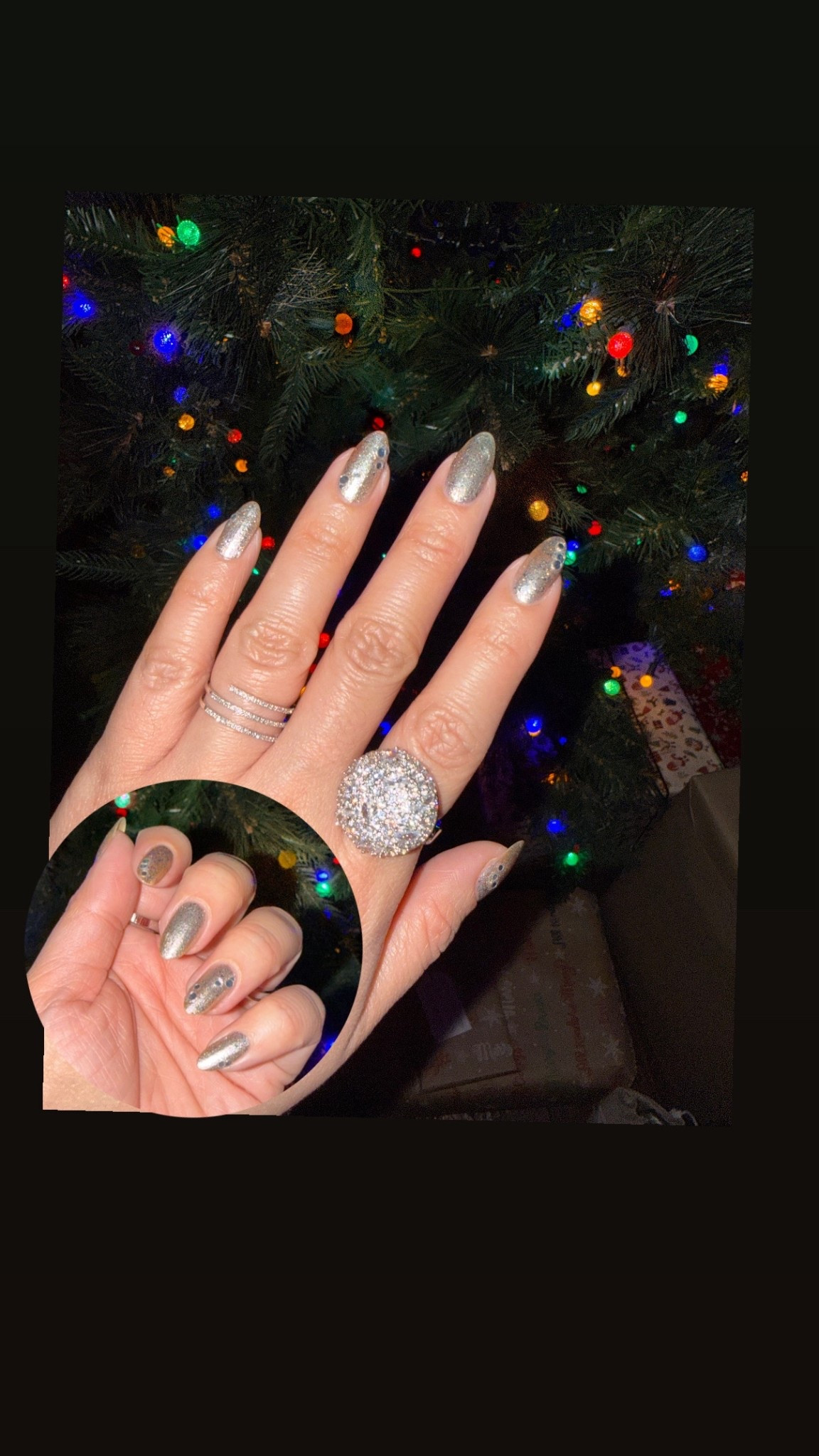 Our Friendsmas theme this year was “Disco”, so naturally, I had to bling-ify my nails! ✨ 

All @oliveandjune:
Wearing 2 coats of Candy Wrapper with accents of Boogie Wonderland. Applied using the Rhinestone Applicator tool from the Nail Gem Kit.  Topped with the Speed Gloss Top Coat!

#WeekendManis #oliveandjune party nails sparkly holiday manicure silver nails

#LTKHoliday #LTKBeauty #LTKGiftGuide