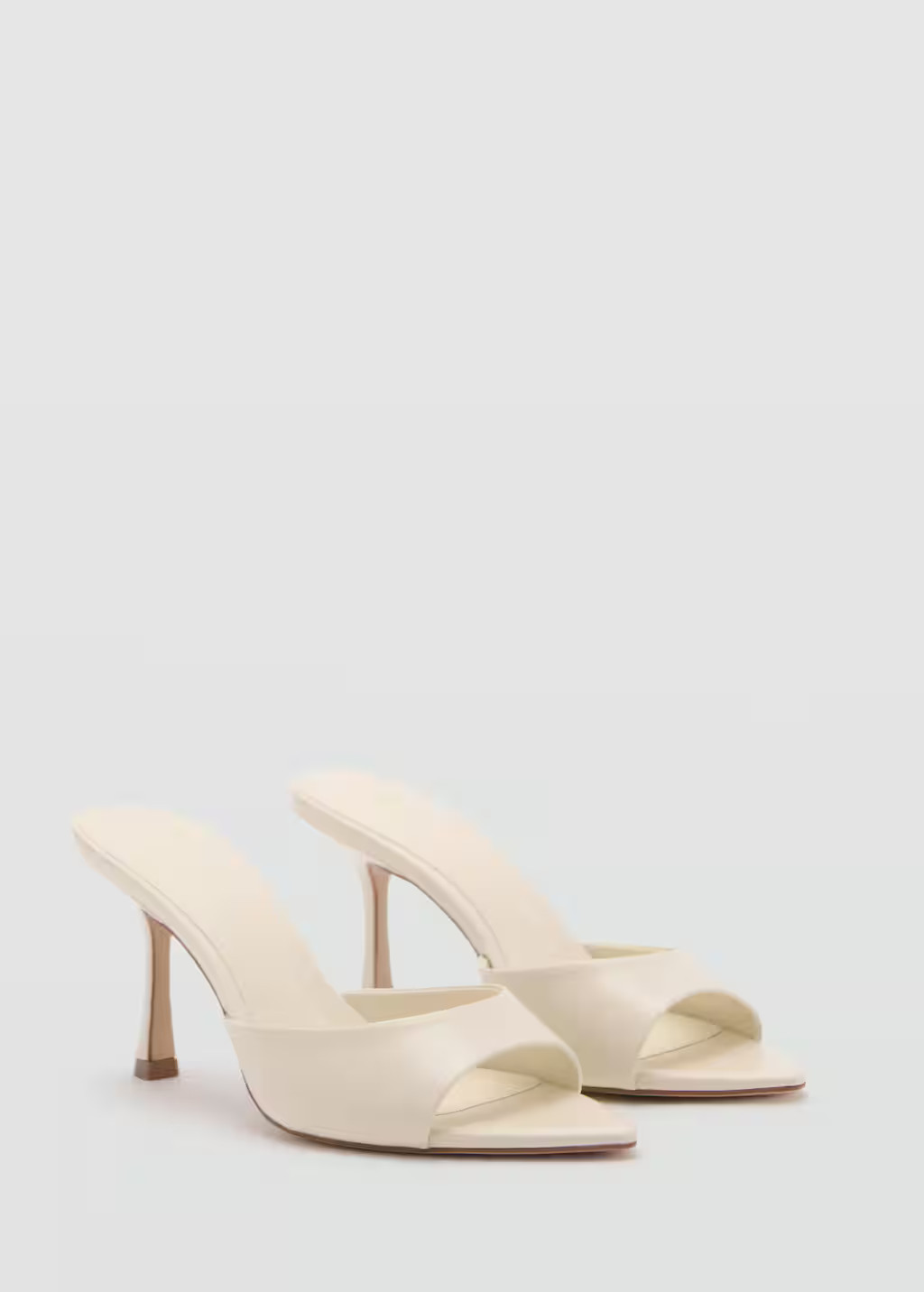 Open-toed heeled sandals with pointed toe white - Women - 6½ - MANGO | Mango (US/MX/AU)