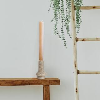Storied Home White Marble Taper Holder AH2265 - The Home Depot | The Home Depot