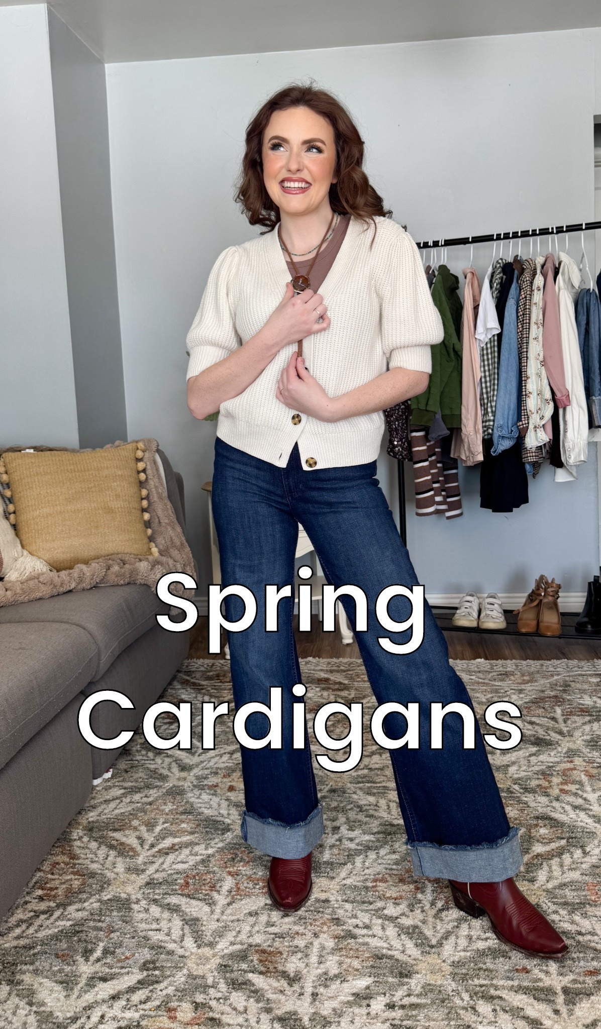 cream knit cardigan + dark wash wide leg jeans + burgundy western boots = the holy trinity of a transitional season outfit. layered the necklaces for that extra little something and called it a day 🤠
the cuff on the jeans is doing SO much work here — if you’re not cuffing your wide legs you’re genuinely missing out. and these boots? they go with everything. i mean it.
linking everything in my LTK so you can shop the full look 🔗 (tap the photo!)

#LTKootd #LTKPetite #LTKgrwm