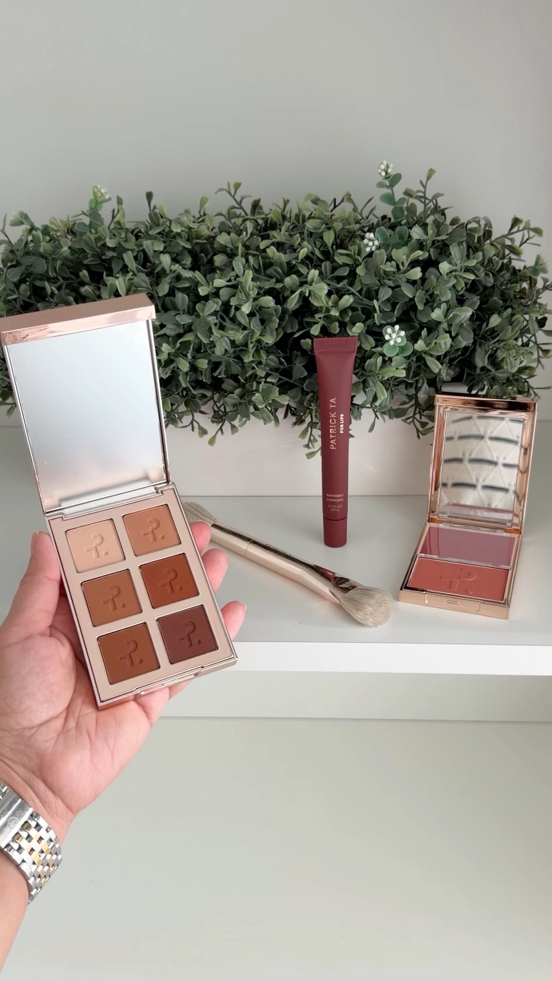Loving these goodies I received from Patrick Ta! Aren’t the colors in this neutral eyeshadow palette and blush combo gorgeous?! Love the color of this lip gloss too.

Eyeshadow palette in shade medium, blush color is called She’s Flushed and lip gloss is espresso.

#LTKOver40 #LTKBeauty #LTKselfcare