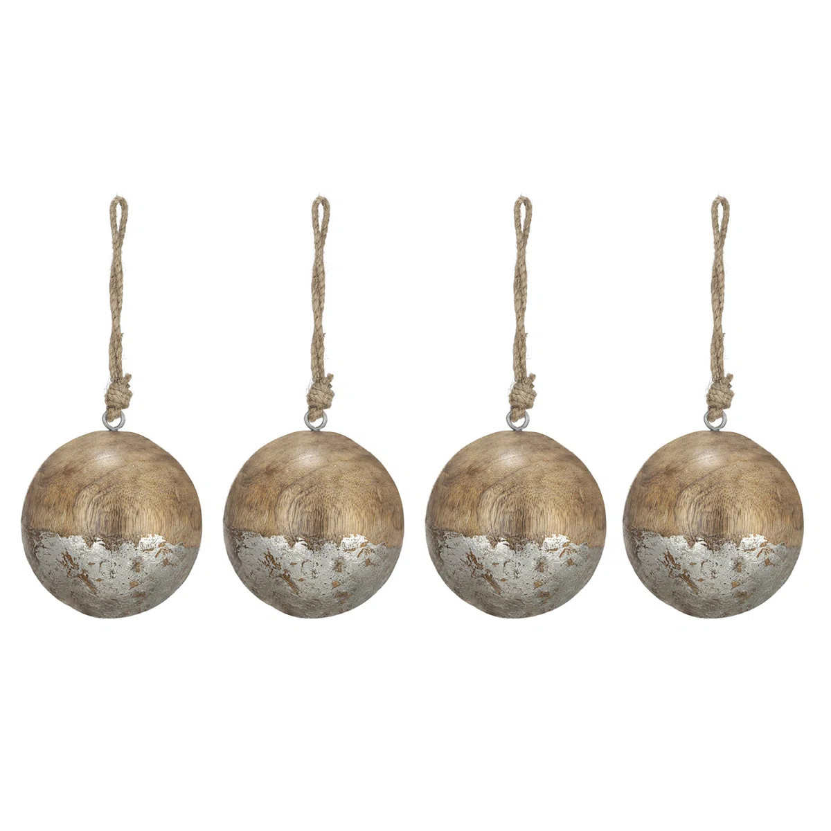4'' Mango Wood Ball Ornament (Set of 4) | Wayfair North America