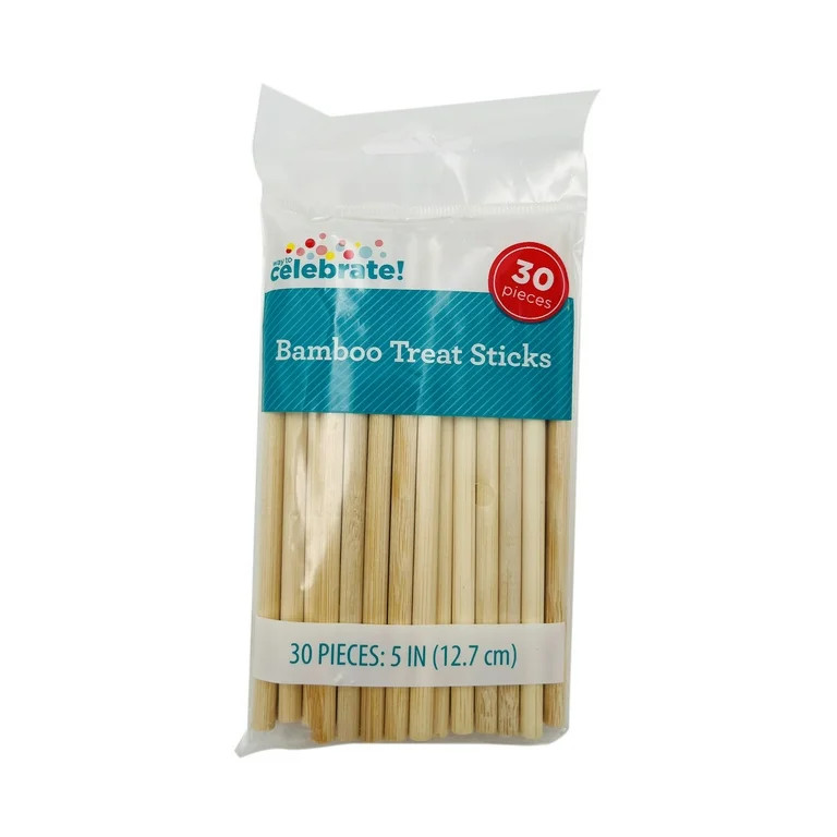 Way to Celebrate! 5 inch Bamboo Treat Sticks, 30-Count | Walmart (US)